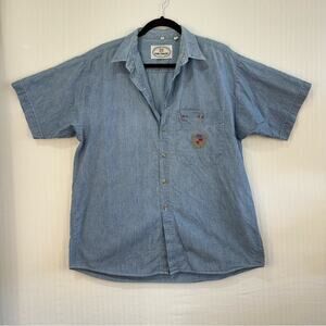 Tom Tailor Professional Shirtmaker Vintage Chambray Button Up Crest Men’s Large